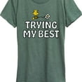 thumbnail image 3 of Peanuts - Trying My Best  - Women's Short Sleeve Graphic T-Shirt, 3 of 6