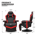 thumbnail image 3 of MoNiBloom Video Gaming Chair with Massage, Racing Gaming Chair with Bluetooth Speakers, Computer Chair with Adjustable Backrest and Footrest, Red, 3 of 11