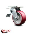 thumbnail image 2 of 5 Inch Poly on Aluminum Swivel Caster with Roller Bearing and Total Lock Brake, 2 of 2