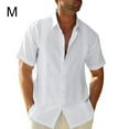 thumbnail image 5 of Guardoinrt Traveling Casual Style Men's Button Down Shirt Summer Pool Party Solid Color Simple Design Slim Fit Tops Daily Clothes White M, 5 of 5