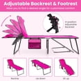 thumbnail image 4 of Lounge Chairs for Outside, Extra High Folding Beach Tanning Lounger with 4-Level Adjustable Backrest, 2-Level Footrest & Removable Pillow, Sunbathing Lounge for Patio, Lawn, Poolside (2, Pink), 4 of 17