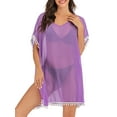thumbnail image 3 of LELINTA Plus Size Sexy Tassel Chiffon Swim Cover Ups for Women Bikini Warp Cover Up Beach Dress, 3 of 4