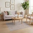 thumbnail image 3 of ODIKA 4'x6' Soft Peach Delicate Floral Pattern Washable Area Rug Elegant Curved Leaf Motif Design Pet Friendly, Non-Shedding for Bedroom, Reading Nook, 3 of 7