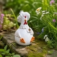 thumbnail image 4 of Eolstice Cute Chicken Figurine With Flower, Decorative Farmhouse Statue, Home Decor Tabletop Shelf Mantel Indoor Ornament, Cute Gift For Kitchen And Dining Room, 4 of 7