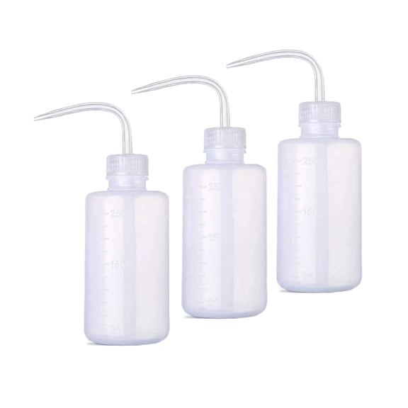 COREBAY 3-Pack 250ml/8oz Squeeze Watering Bottles, Indoor Garden Small Wash Bottle, Plastic Watering Can for Succulents, Home & Garden Center Supplies