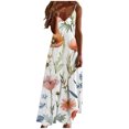 thumbnail image 2 of LSLJS Mode Femmes Summer Robe Décontractée Unie V-Neck Camis Sleeveless Long Dress, Sundress Summer Beach Dresses, 2 of 5
