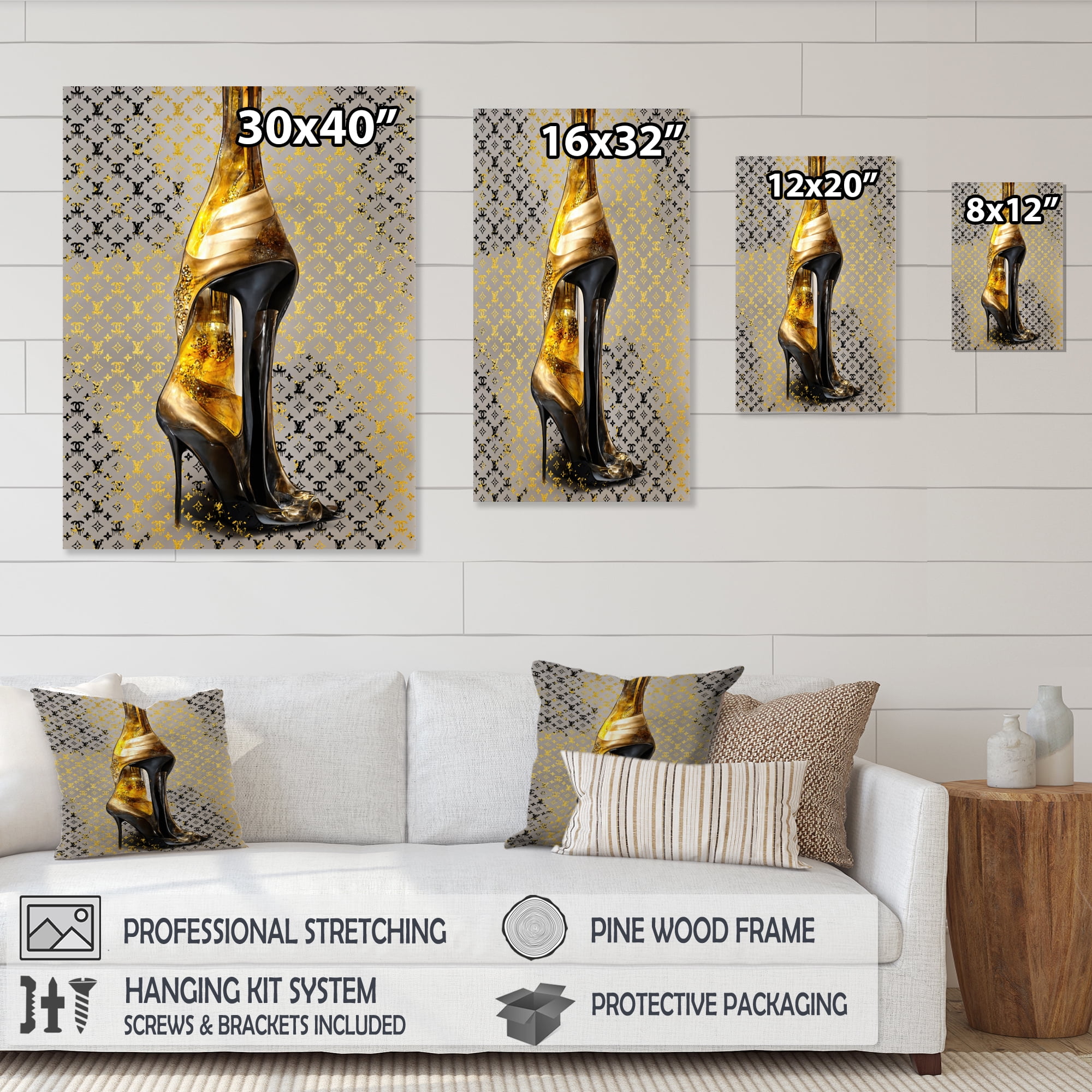 Designart Luxury Brand Pumps And Bottle III Canvas Wall Art