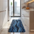 thumbnail image 4 of Blue Gold Wave Marble Pattern Kitchen Rug Mat,Kitchen Runner Rugs Non Skid Washable,Decorative Kitchen Floor Mats for Kitchen,Sink,Laundry,17"x47.2", 4 of 7