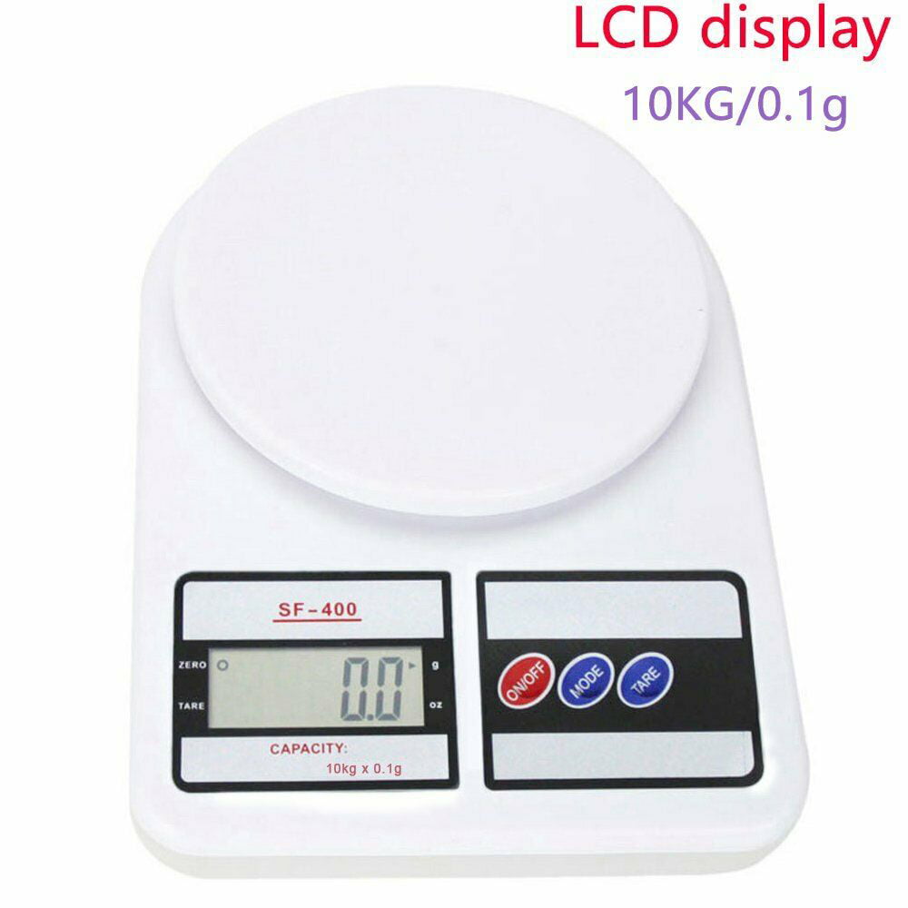 Digital Electronic Kitchen Scale 10KG/1G LCD Food Diet Weigh White 