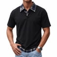 thumbnail image 5 of SAWOBUUN Men's Fake Two-Piece Collared Shirt Short Sleeve Pullover Top Lightweight Breathable Casual Summer Tee, 5 of 7