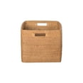 thumbnail image 6 of Kouboo Loma Decorative Square Rattan Storage Basket with Handles, Coastal Inspired Handwoven Rattan Basket for Home Organization & Décor, Honey Brown, 6 of 7
