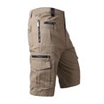 thumbnail image 4 of Jophufed Fashion Men's Pants Pocket Zipper Buttons Solid Leisure Time Tooling Shorts Cargo Pants, 4 of 4