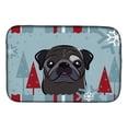 thumbnail image 1 of Carolines Treasures BB1759DDM Winter Holiday Black Pug Dish Drying Mat, 1 of 2
