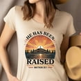 thumbnail image 4 of Christian Sunrise Graphic T-Shirt He Has Been Raised Matthew 28:7, White, Size M, 4 of 6