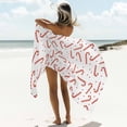 thumbnail image 6 of Candy Cane Pattern Christmas Beach Towels Blanket Soft&Absorbent Quick Dry Microfiber Red White Winter Snow Pool Towels for Swimming ,Yoga, Sports, Gym, Camping,Large 35X70in,, 6 of 8