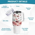 thumbnail image 4 of SKYSONIC 40 oz Spring Flowers Tumbler with Handle and Straw Lid, Insulated Cup Reusable Stainless Steel Water Bottle Travel Mug, 4 of 7