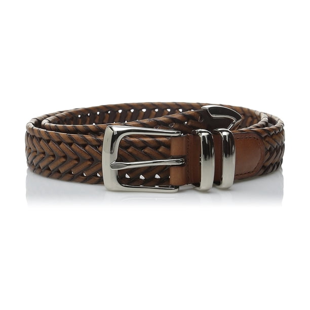 Perry Ellis Cinturón trenzado para hombre, Marrón, 30 Perry Ellis Medio