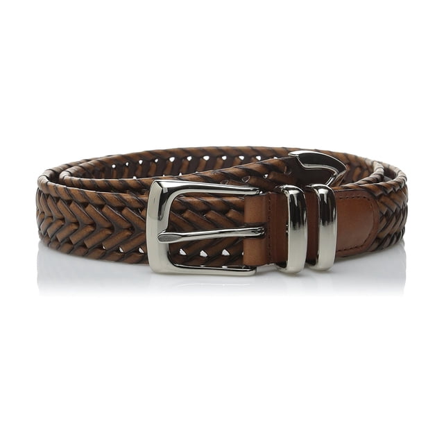 Perry Ellis Cinturón trenzado para hombre, Marrón, 44 Perry Ellis Medio
