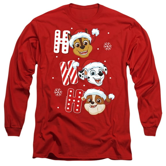 Paw Patrol Chase Marshall Rubble Christmas Santa Hats Unisex Adult Long-Sleeve T Shirt