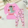 thumbnail image 2 of Hessimy Infant Toddler Spring Summer 2Pcs Crewneck Long Sleeve Sweatshirt Casual Pants Cute Sweatsuit, Infant Cute Sweatsuit(Pink,7-8 Years), 2 of 5