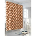 thumbnail image 3 of Orange White Geometric Shower Curtain, Minimalist Morocco Pattern Bathroom Decor Curtains Set with Hooks, Waterproof Fabric Home Accessories， 66 X 72 Inch Long, 3 of 6