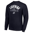thumbnail image 2 of Men's Starter Navy Tampa Bay Lightning Stick And Puck Logo Fleece Pullover Sweatshirt, 2 of 3