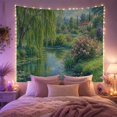 thumbnail image 2 of Floral Garden Pastoral with Weeping Willow Tree Foliage, Spooky Gothic for Gothic Decor Fans, Dark Art Decor, Halloween Gift, Tapestry Wall Hanging for Bedroom and Dorm, 2 of 7