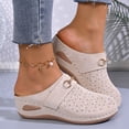 thumbnail image 2 of Women's Wide Width Wedge Sandals Slip On Backless Clogs Platform Non Slip Work Shoes Lightweight Dress Mules White Size7, 2 of 9
