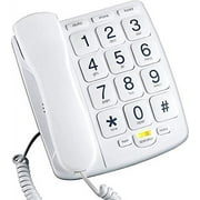 Packard Bell PB300WH Big Button Phone for Elderly Seniors Landline Corded Phone with Speakerphone White