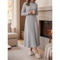 thumbnail image 2 of Cueply Dresses for Women Casual Long Sleeve Fall Spring Mock Neck Pullover Long Dresses with Pockets, 2 of 7