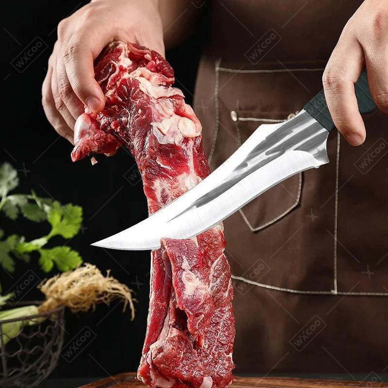 WXCOO 3PCS Set Bucther Knife Stainless Steel Boning Knife Kitchen Hand Forged Knife Utility Knife Fish Slicing Knife Kitchen Supplies