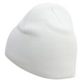 thumbnail image 2 of Cute Emoji Face Embroidered 8 Inch Knitted Short Beanie - White OSFM, 2 of 5