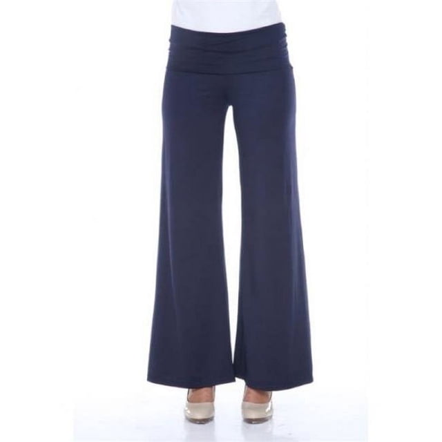 White Mark Pantalon Palazzo, Marine - Grand