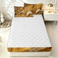thumbnail image 3 of Erosebridal Gold Marbling Ombre Zipper Full Size Comforter Sets with Fitted Sheet and 2 Pillowcases for Women Men, Abstract Marble Print Zipper Bedding Set, Reversible, 4pcs, 3 of 6