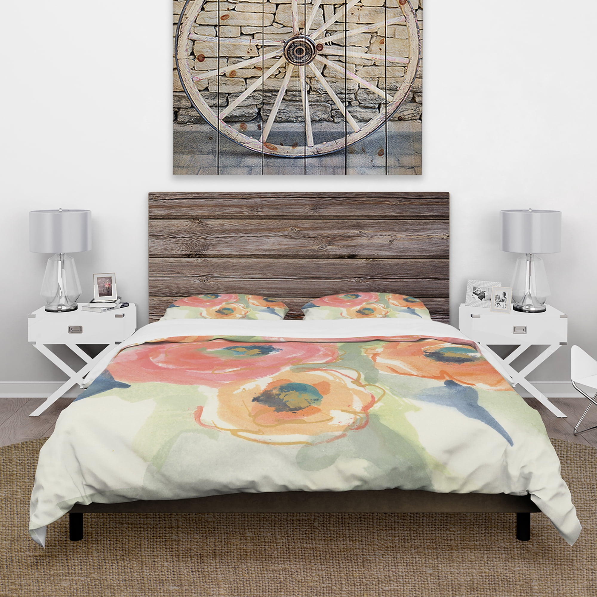 Designart 'Buttercup II' Traditional Duvet Cover Set