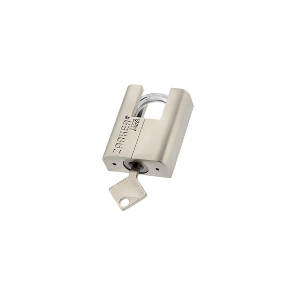 Candado con llave Zarker J45S de acero inoxidable de alta resistencia, paquete de 1