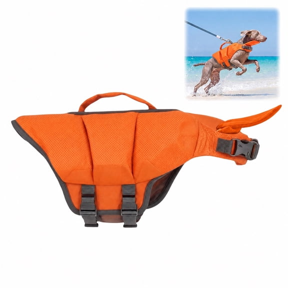 Dog Life Jacket, Adjustable Pet Flotation Vest with Rescue Handle, High Buoyancy Swim Jacket for Small Medium Large Dogs, Pool, Lake, Beach & Boating