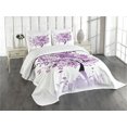 thumbnail image 3 of Ambesonne Nature Quilted Bedspread Set 3 Pcs, Tree of Life, King Size, Lilac Purple, 3 of 5