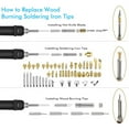 thumbnail image 3 of 110Pcs Wood Burning Pen Kit with LCD Display Professional Wood Burning Pen Burner DIY Wood Burning Tool Pyrography Set Adjustable Temperature for Embossing Carving Soldering, 3 of 11