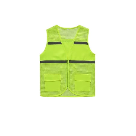 

Avamo Women Safety Vests Waistcoat High Visibility Vest Mesh Hollow Ladies Breathable Outdoor Fluorescence Green 4XL