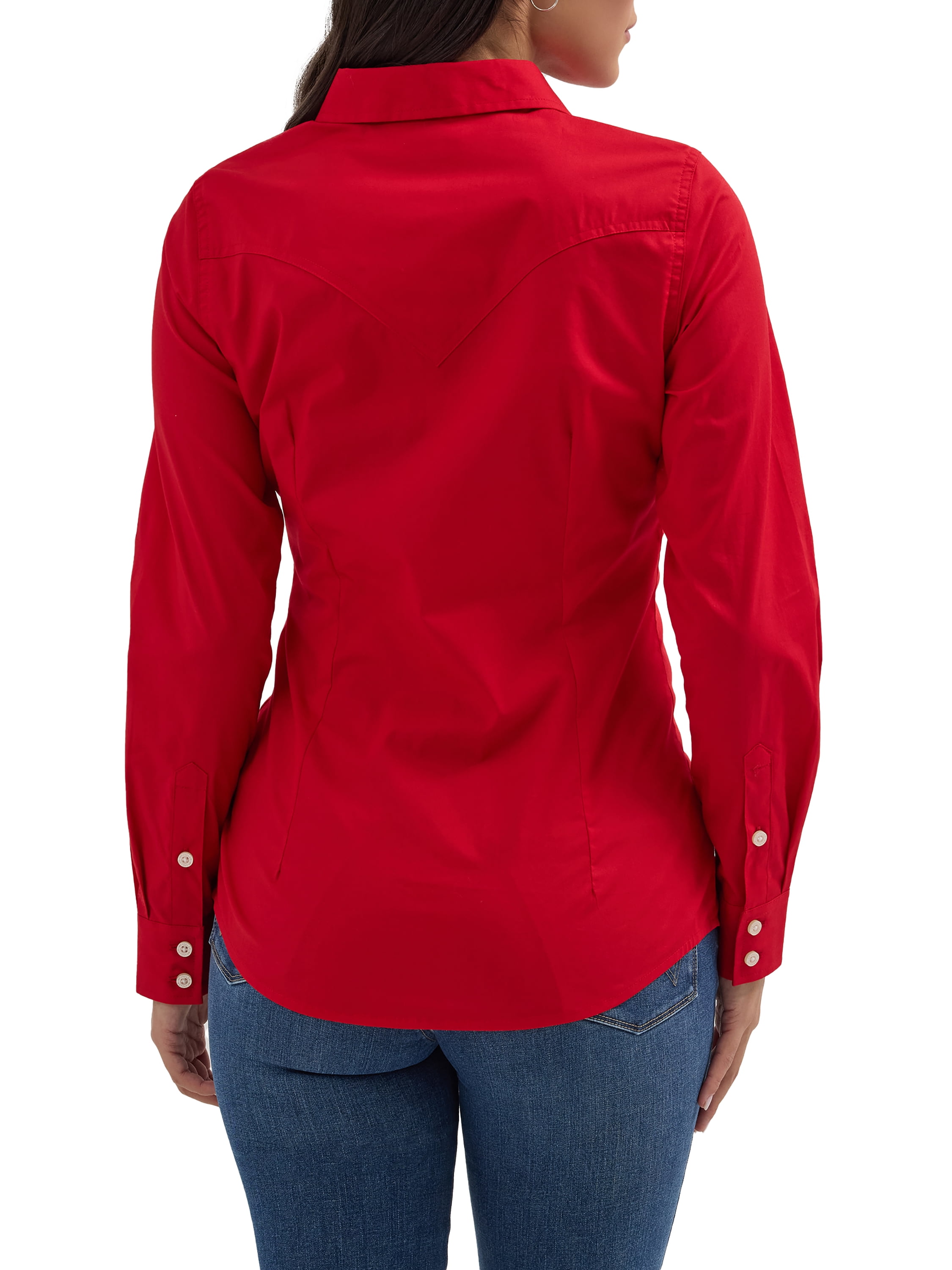 Wrangler® Women's Western Long Sleeve Button Front Shirt