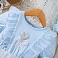 thumbnail image 4 of Dresses For Toddler Girls Cute Tutu Dress Ruffle Short Sleeve Party Lace Dress for Girls, Princess Birthday Holiday Outfit Clothes,Blue,6-7 Years, 4 of 5