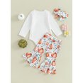 thumbnail image 5 of Infant Baby Girl Halloween Clothes 3M 6M 12M 18M  Long Sleeves Romper Pumpkin Print Flare Pants Cute Newborn Outfit Set, 5 of 10