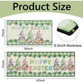 thumbnail image 3 of Easter Gnomes Kitchen Rugs Set of 2 Green Eggs Bunny Rabbit Door Mat Happy Easter Non Slip Floor Rugs for Holiday Spring Home Kitchen Decor, 3 of 6