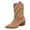 Brown, variant on Rokment Women's Wide Calf Cowboy Boots Slouchy Solid Pointed Toe Chunky Block Heels Wide-Calf Western Cowgirl Riding Dress Boots Fall Winter