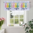 thumbnail image 3 of Valances for Windows Easter Colorful Rabbit Rod Pocket Short Curtain for Bathroom Living Room Bedroom Cartoon Bunny Purple Stripe 1 Panel 42x12in, 3 of 9