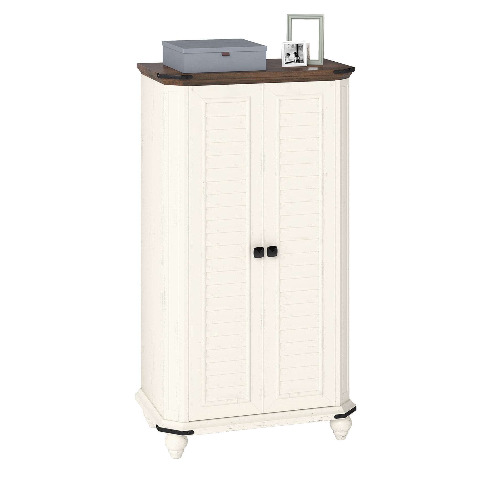 Uforic 45.5"H Wood Garage Cabinet with Doors & Adjustable Shelves for Living Room Bathroom, White