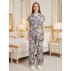 thumbnail image 2 of Conjunto 2 Piezas Estampado Floral, Camisa con Cinturón y Pantalón Amplio, Look Fresco y Elegante para Mujer, 2 of 5