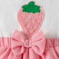 thumbnail image 6 of CAICJ98 Newborn Baby Girl Clothes Strawberry Ribbed Short Sleeve Romper Dress with Headband Summer Coming Home Outfit Set (Pink,12-18 Months), 6 of 6