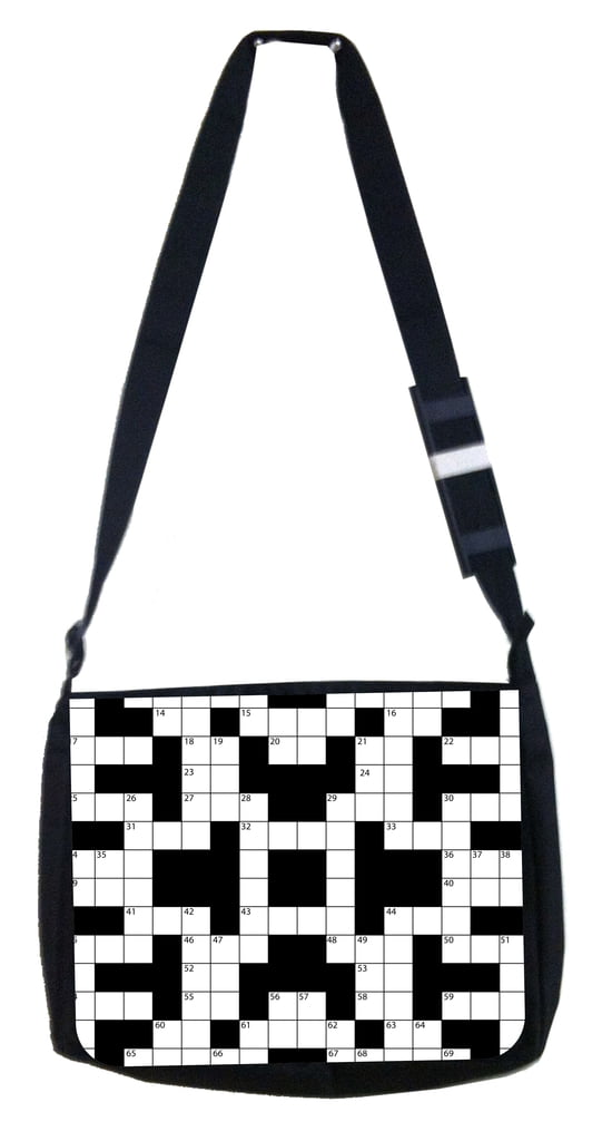 Crossword Puzzle Print Cross Body Shoulder Messenger Laptop Bag